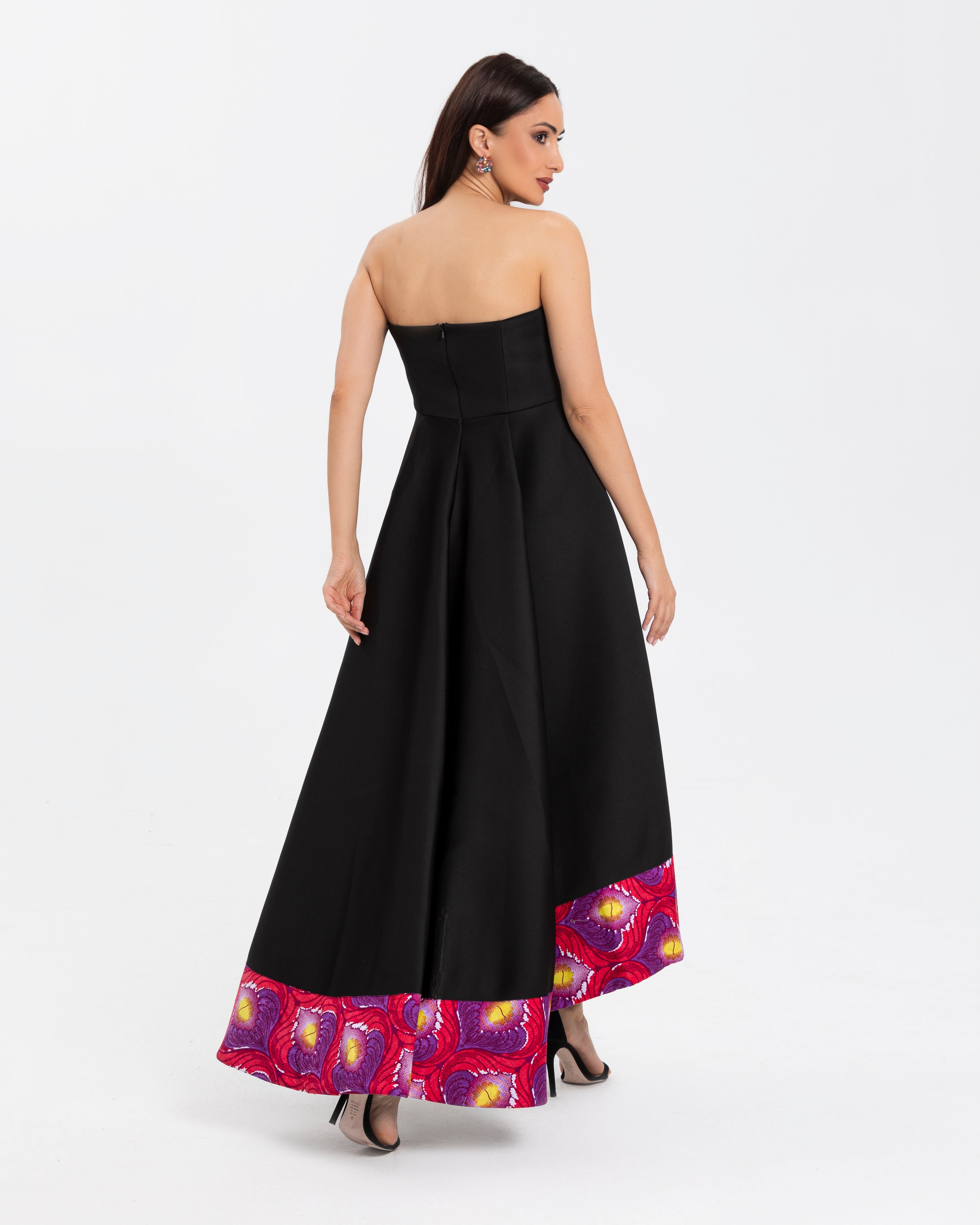 Maxi Tube Dress With Ankara Print Hem