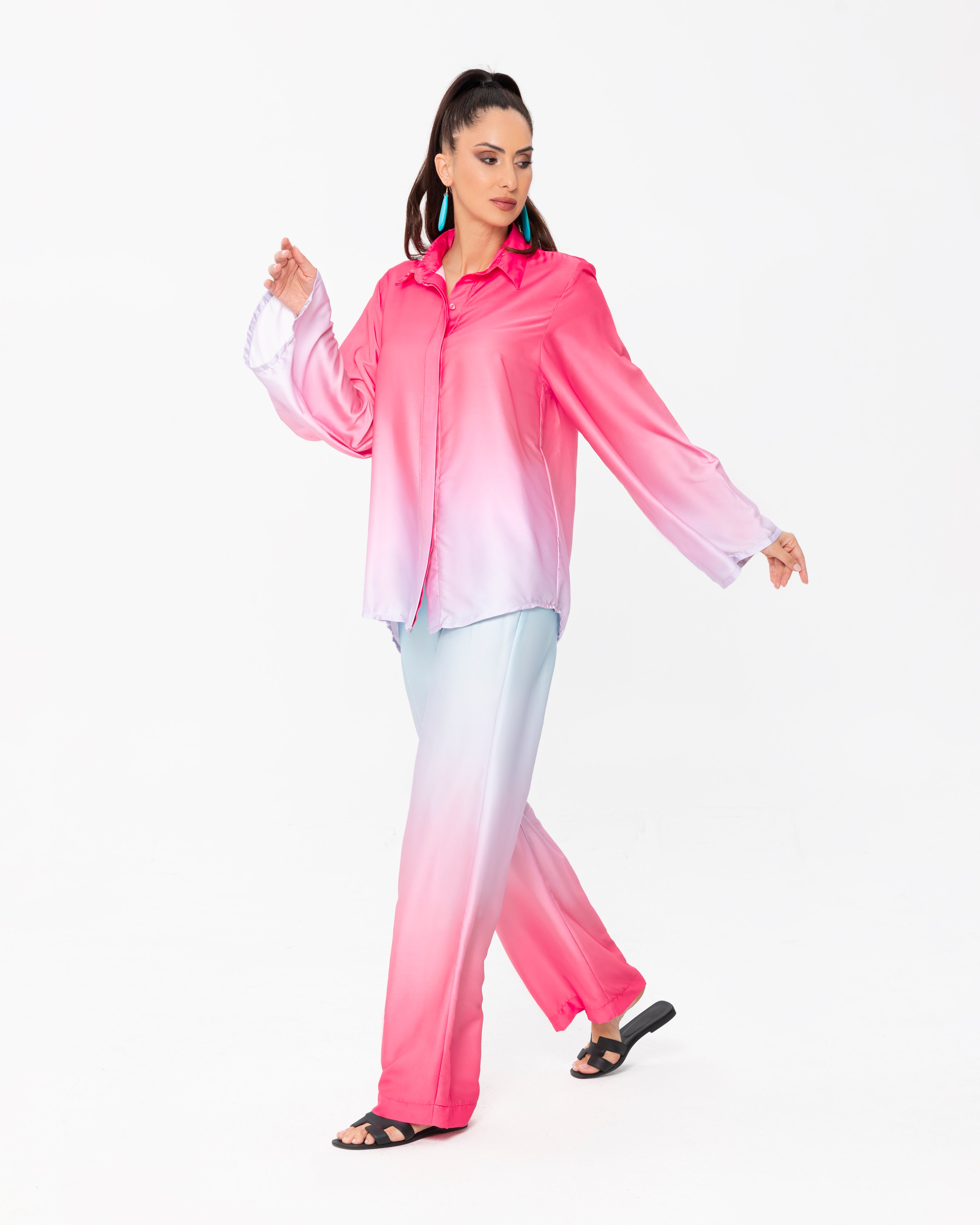 Ombre Bell Sleeve Co-ord Set