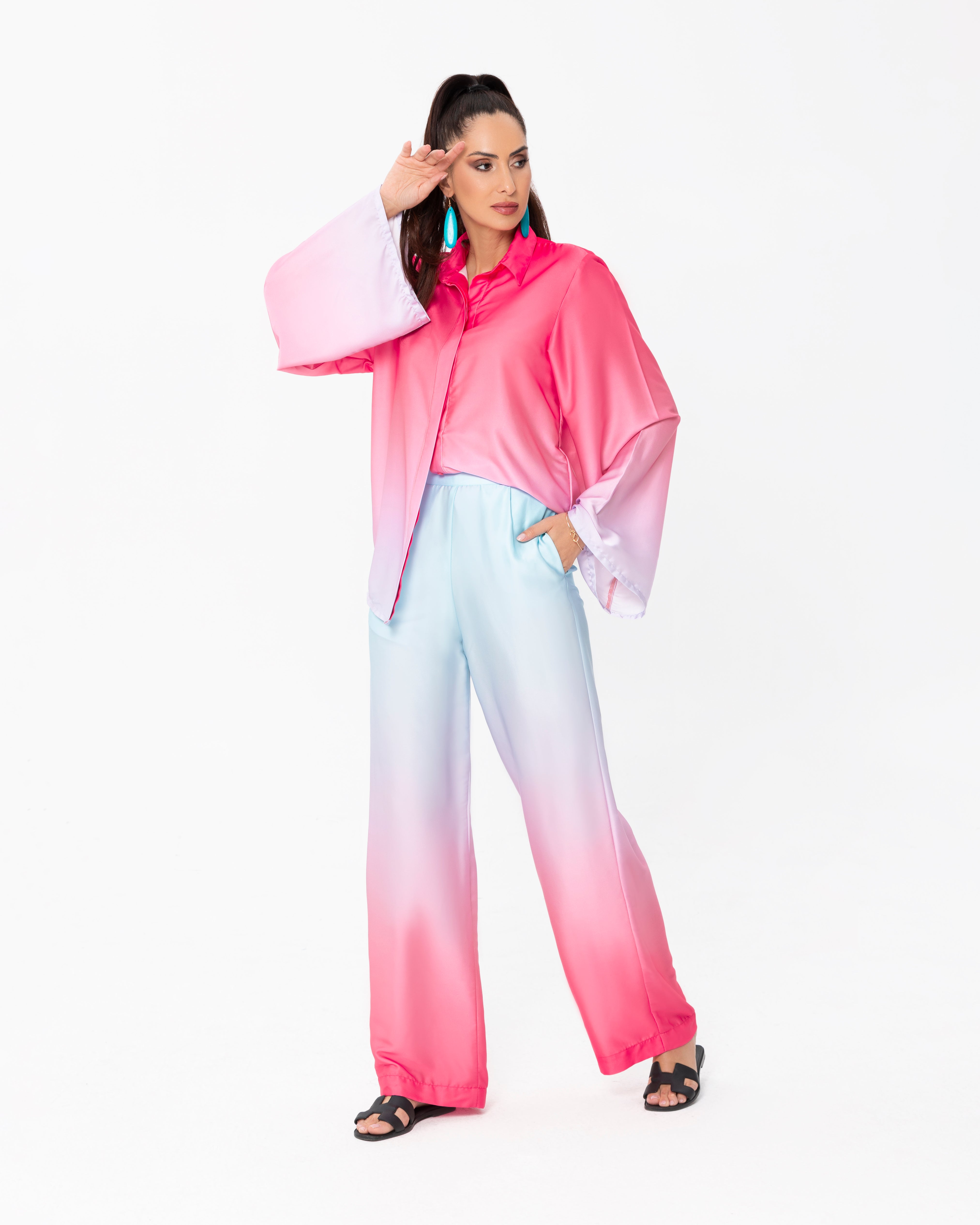 Ombre Bell Sleeve Co-ord Set