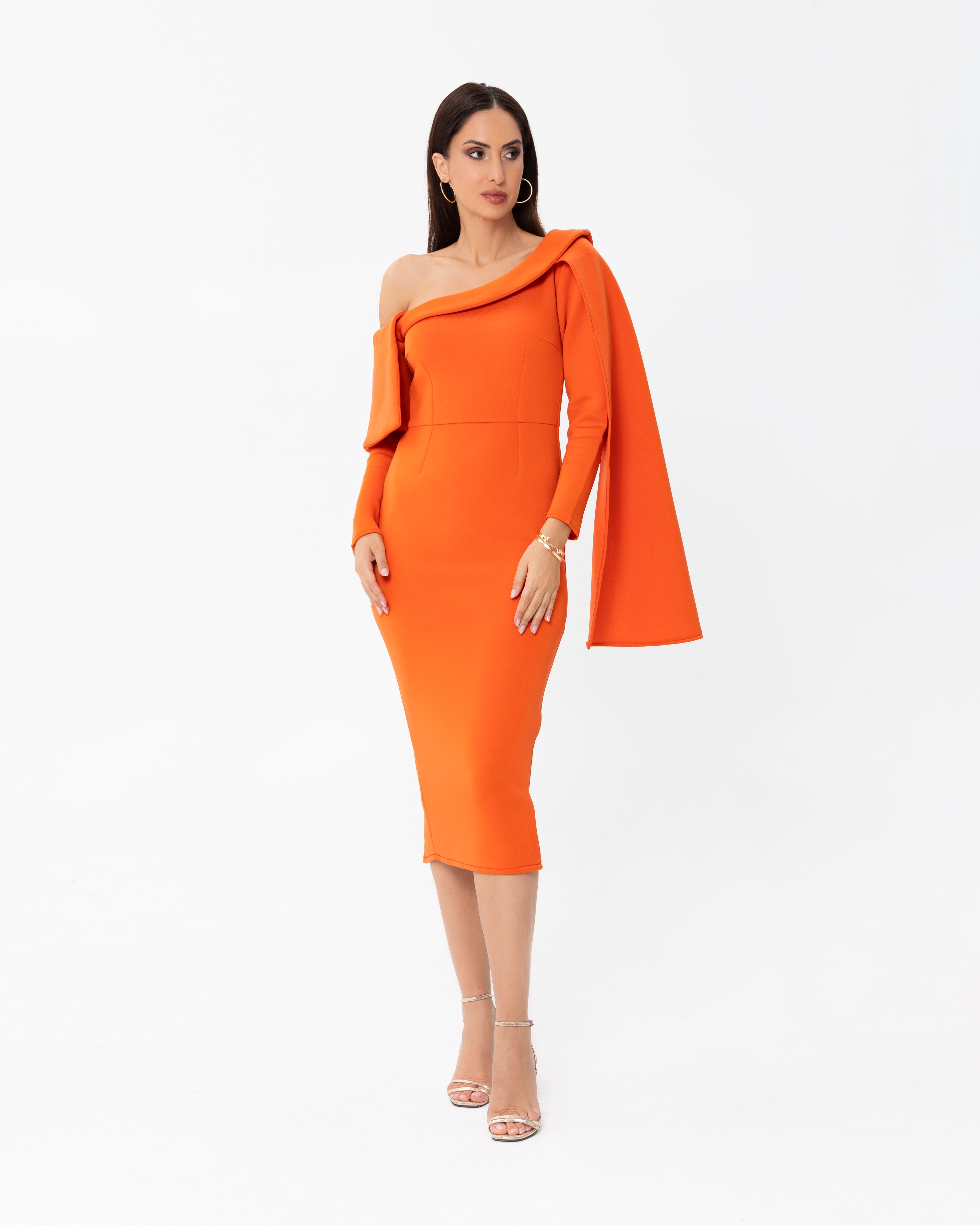 Off-shoulder Midi Bodycon Dress
