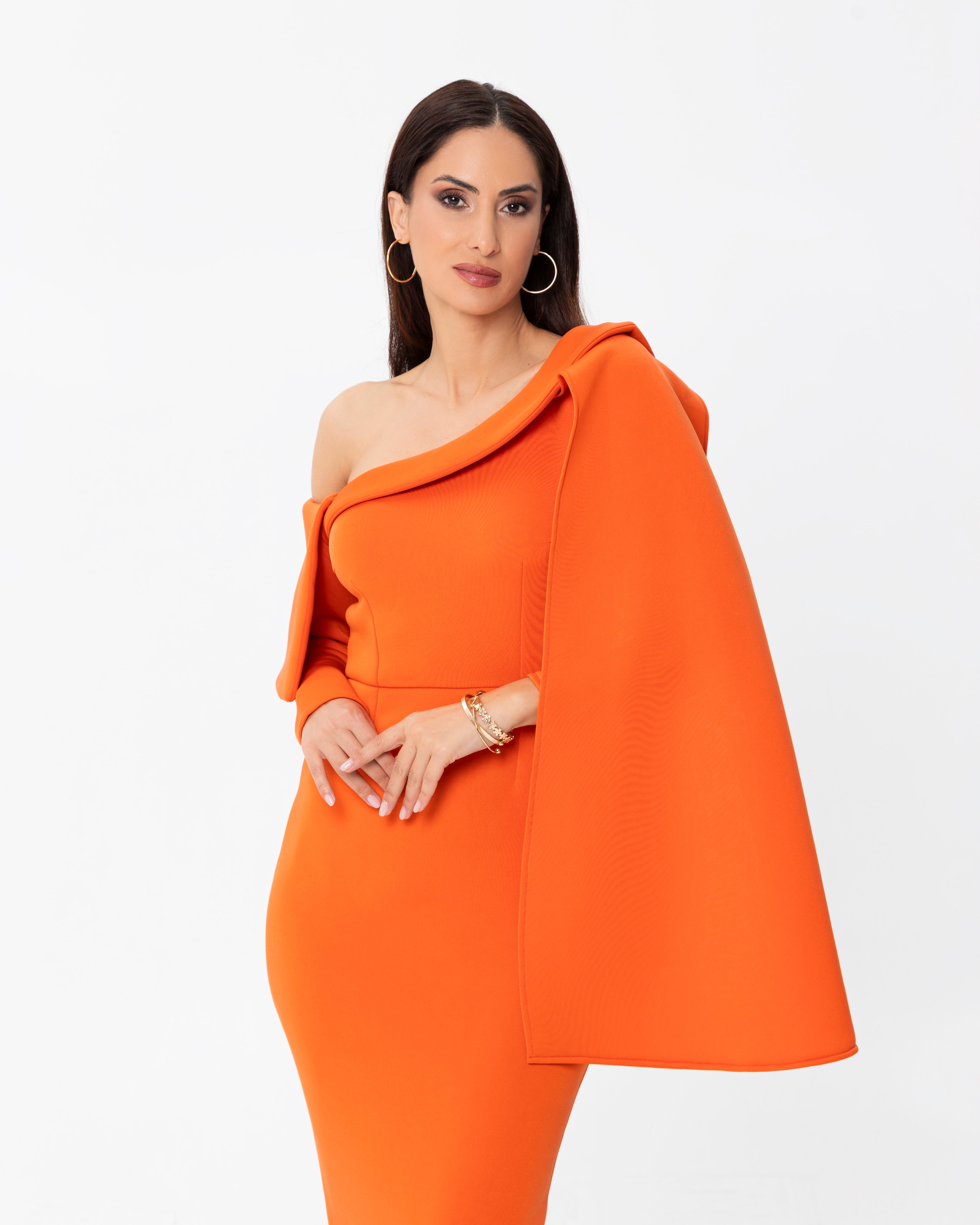 Off-shoulder Midi Bodycon Dress
