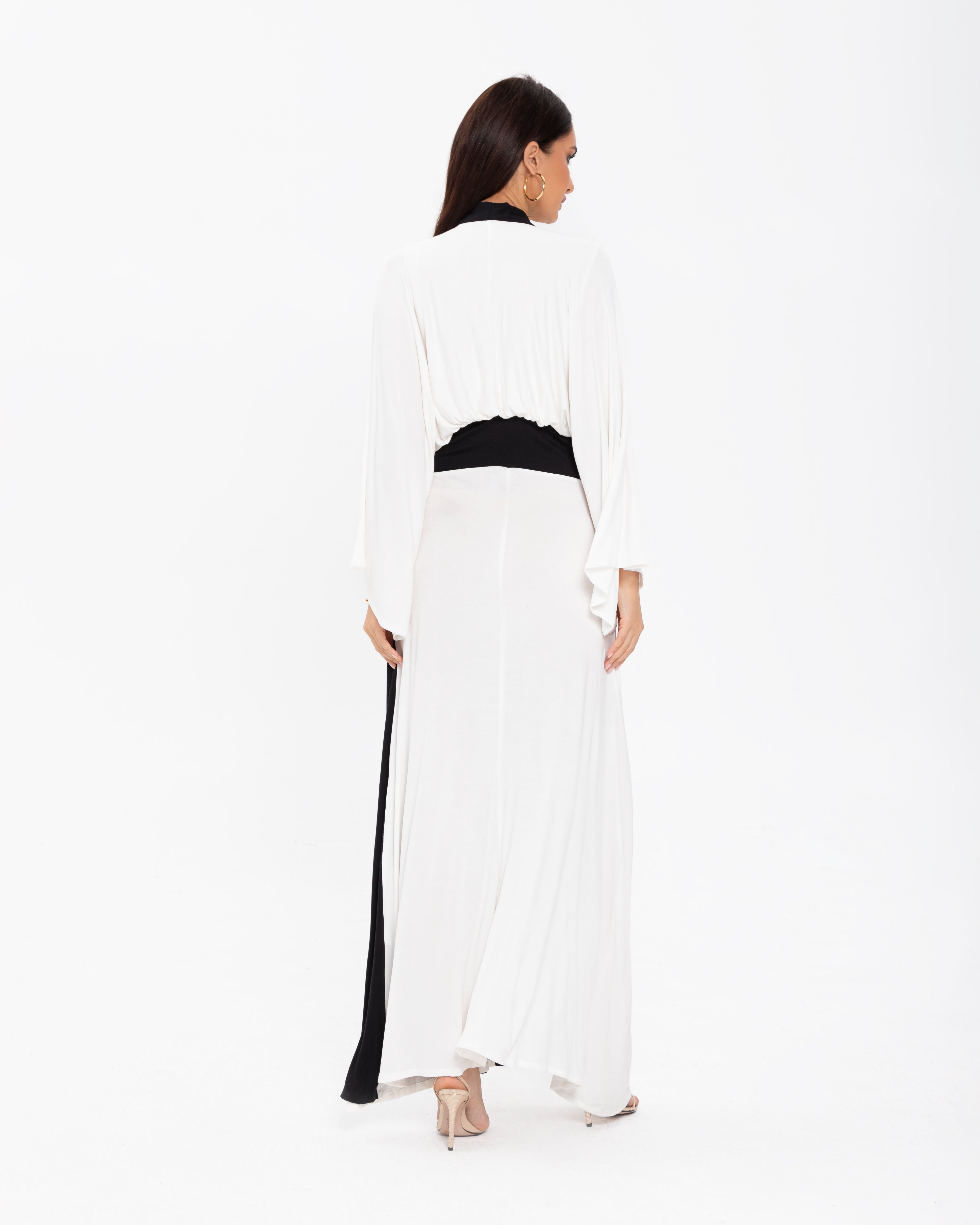 Batwing Button-Down Jersey Dress