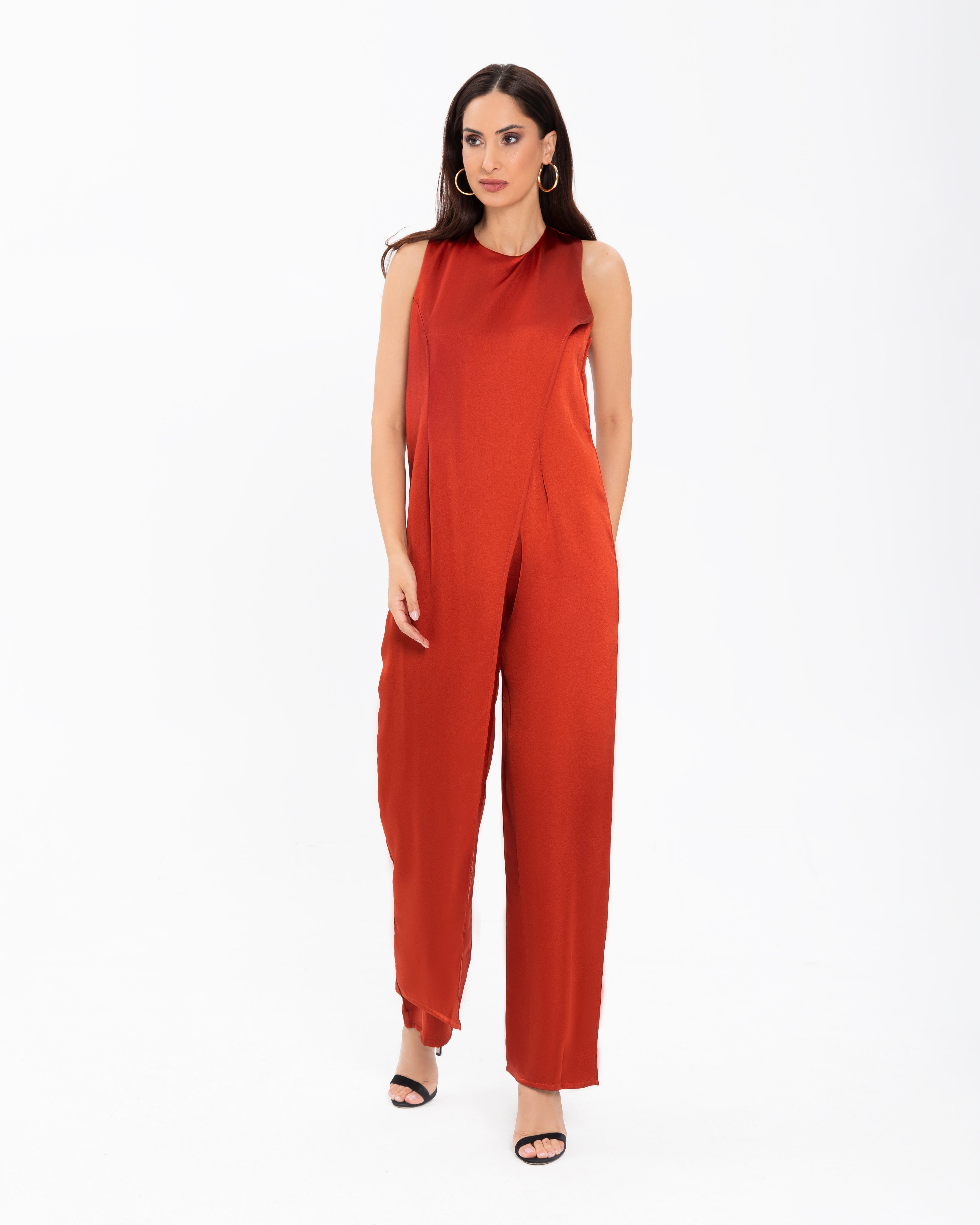 Overlap Sleeveless Jumpsuit