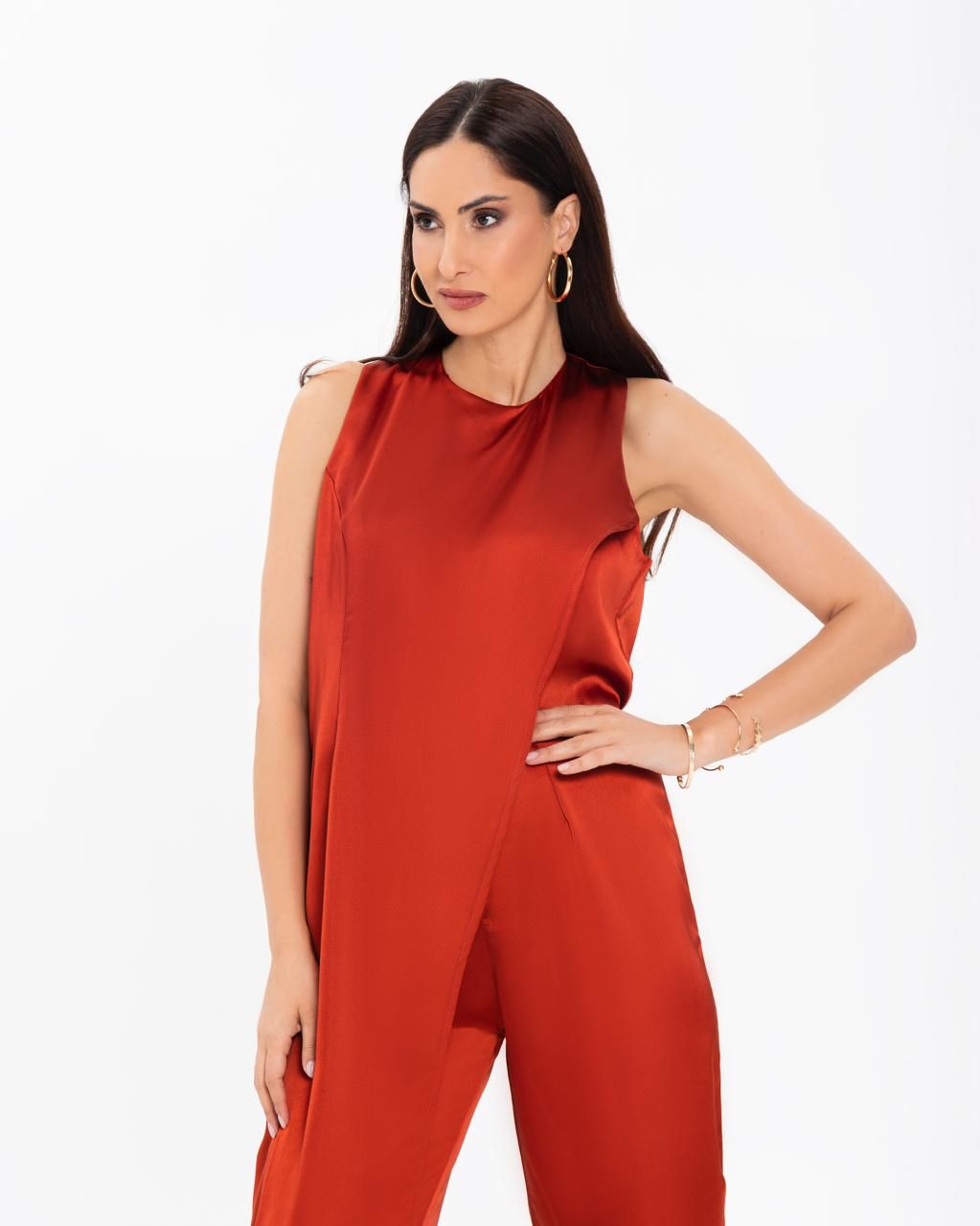 Overlap Sleeveless Jumpsuit
