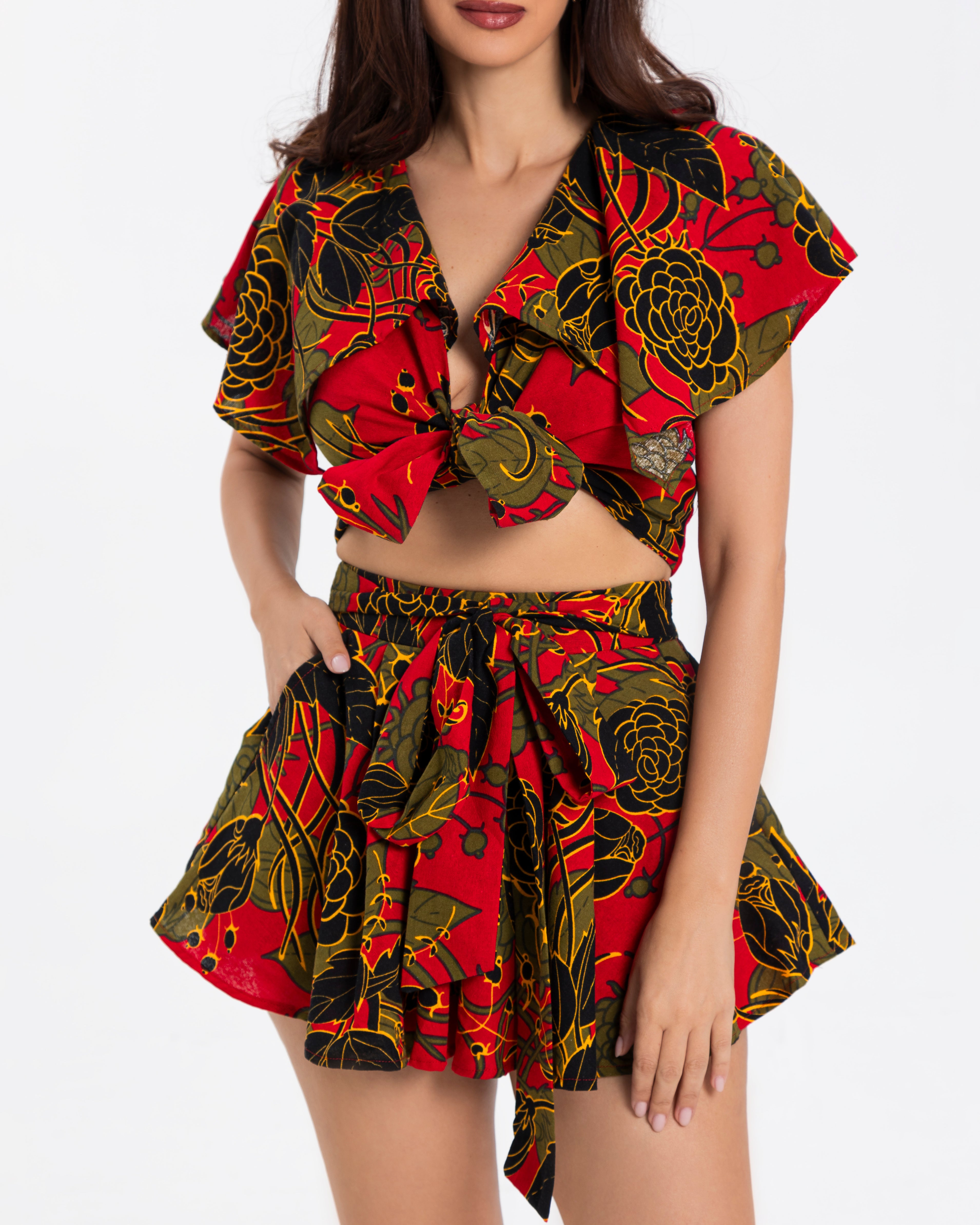 Cotton Flared Shirts Co-ord Set