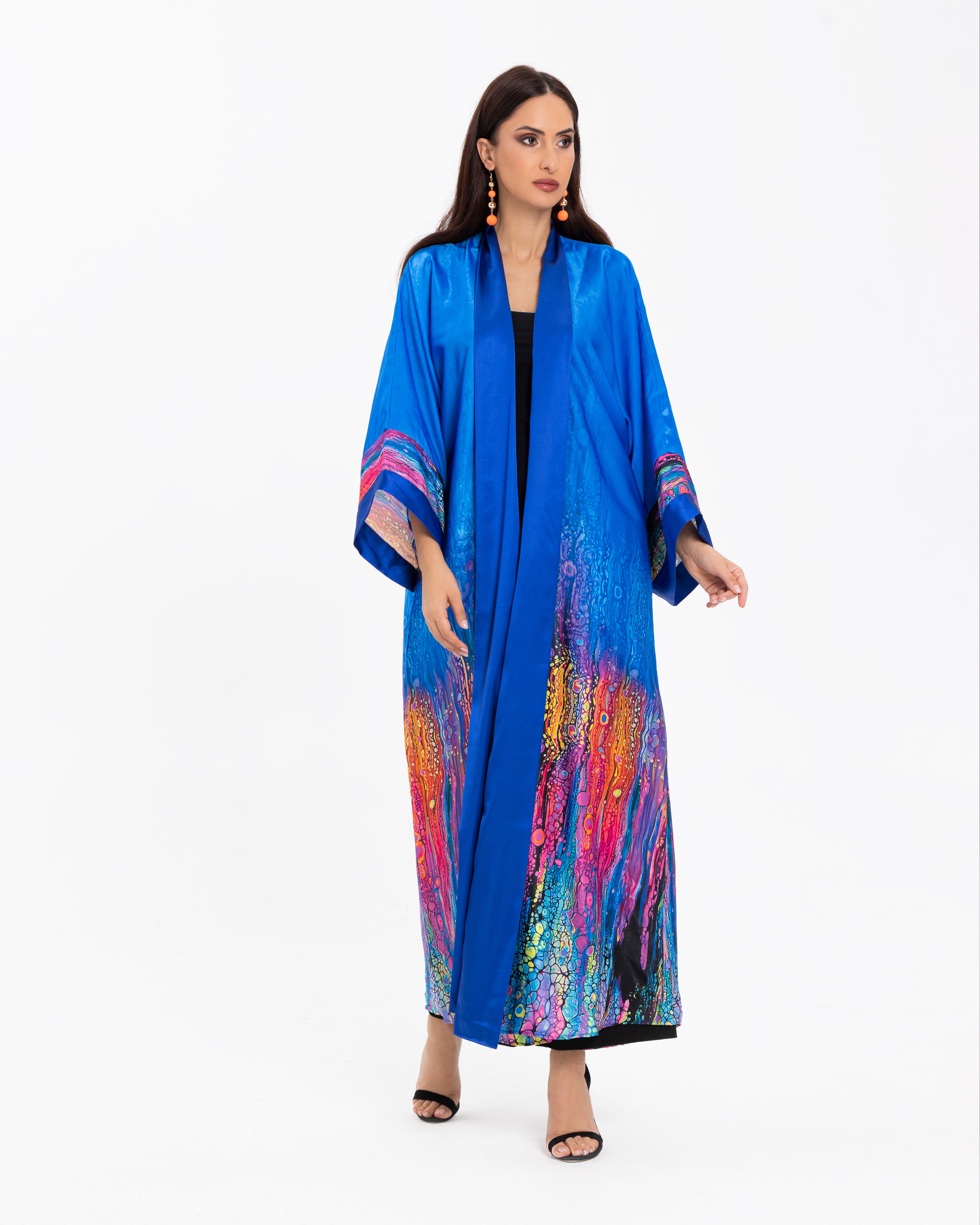 Oil Slick Print Abaya