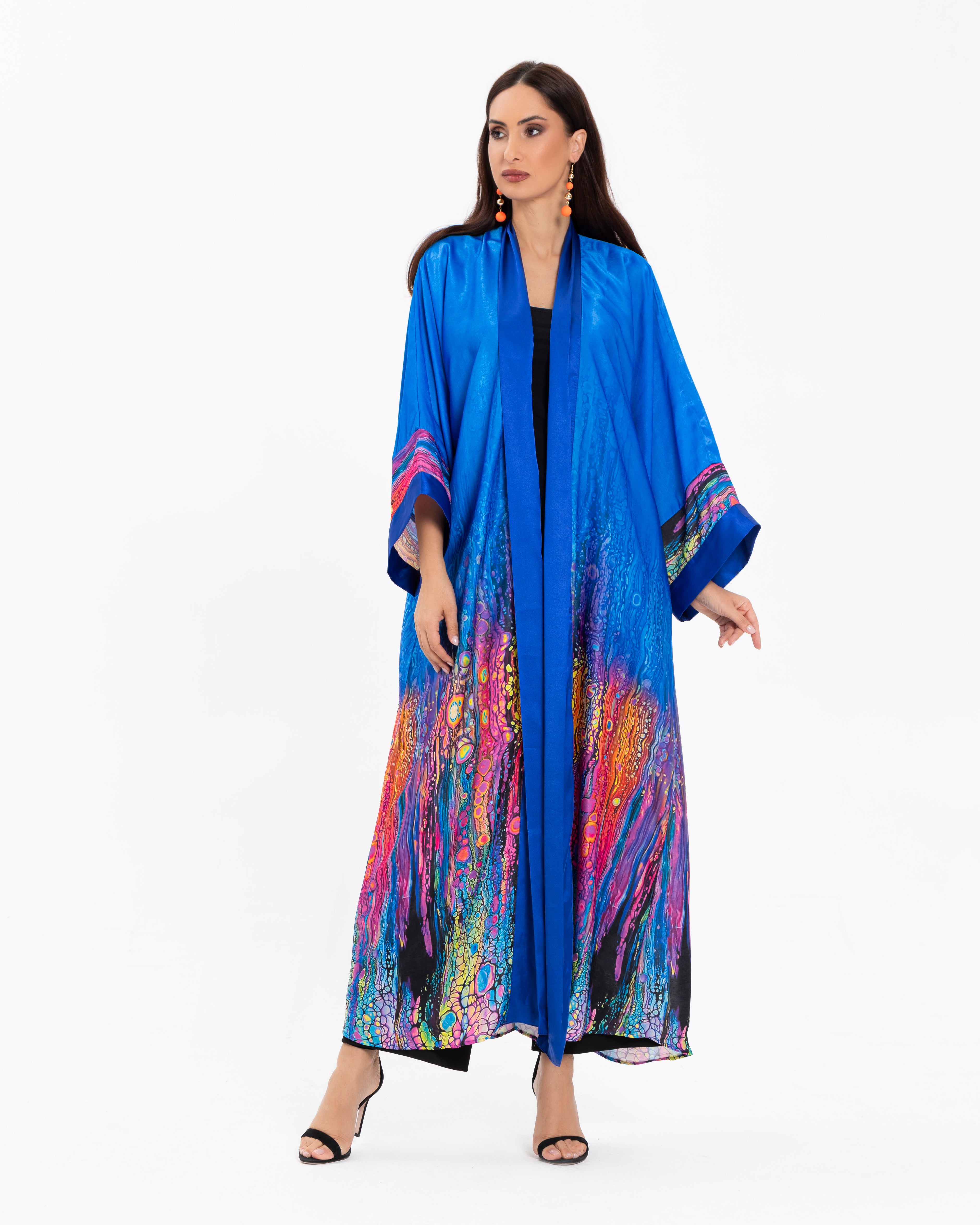 Oil Slick Print Abaya