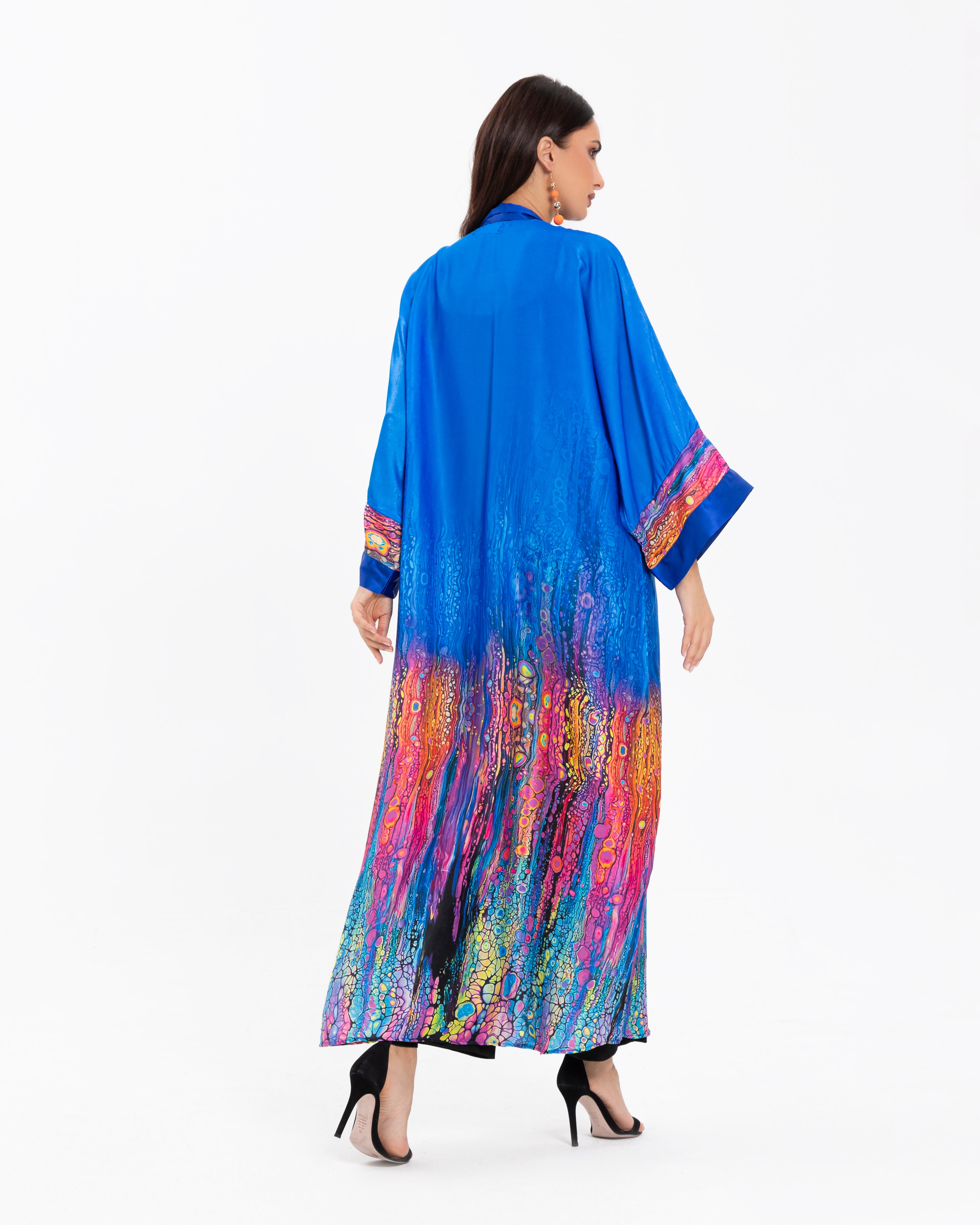 Oil Slick Print Abaya