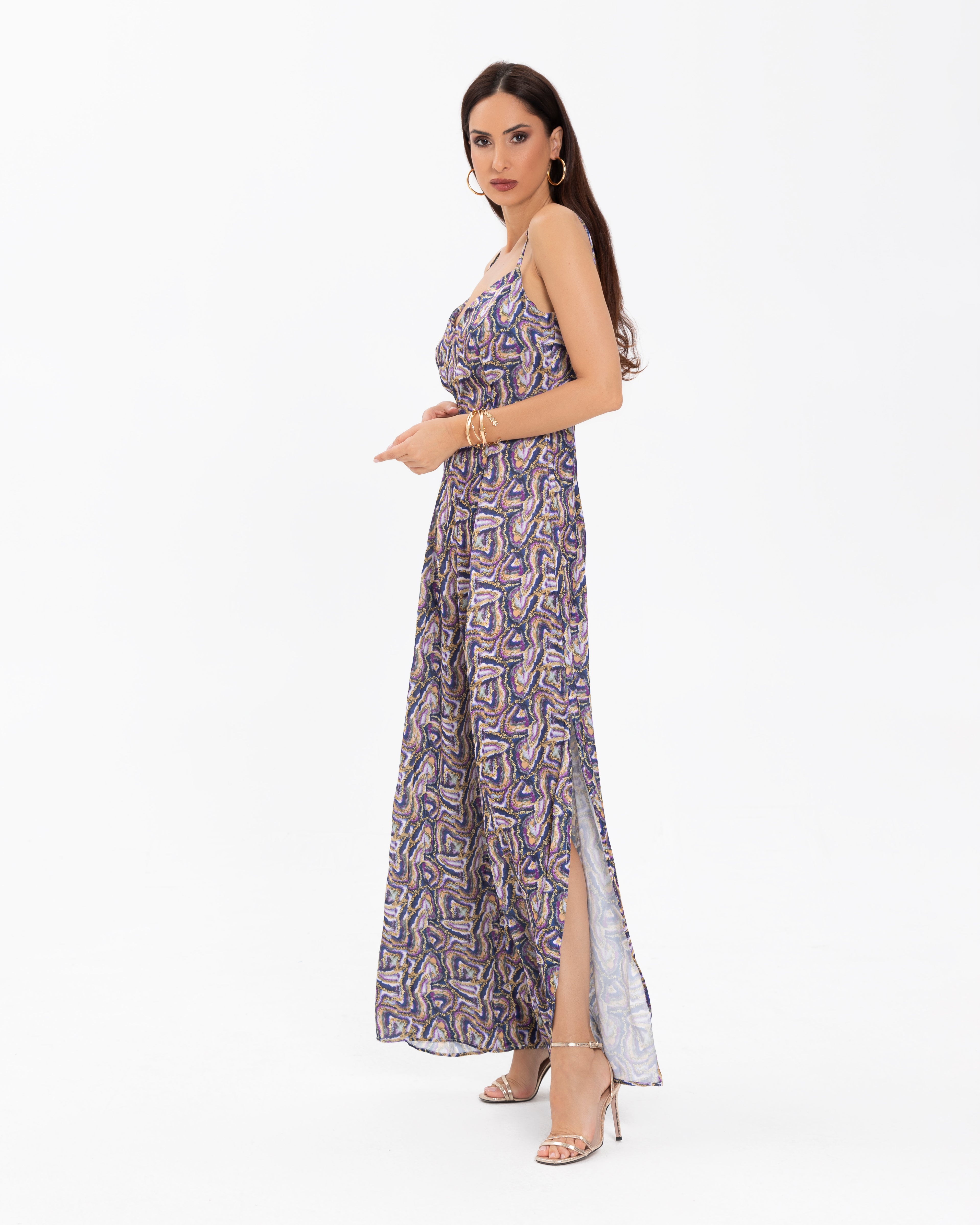 V Neck Jumpsuit With Spaghetti Straps
