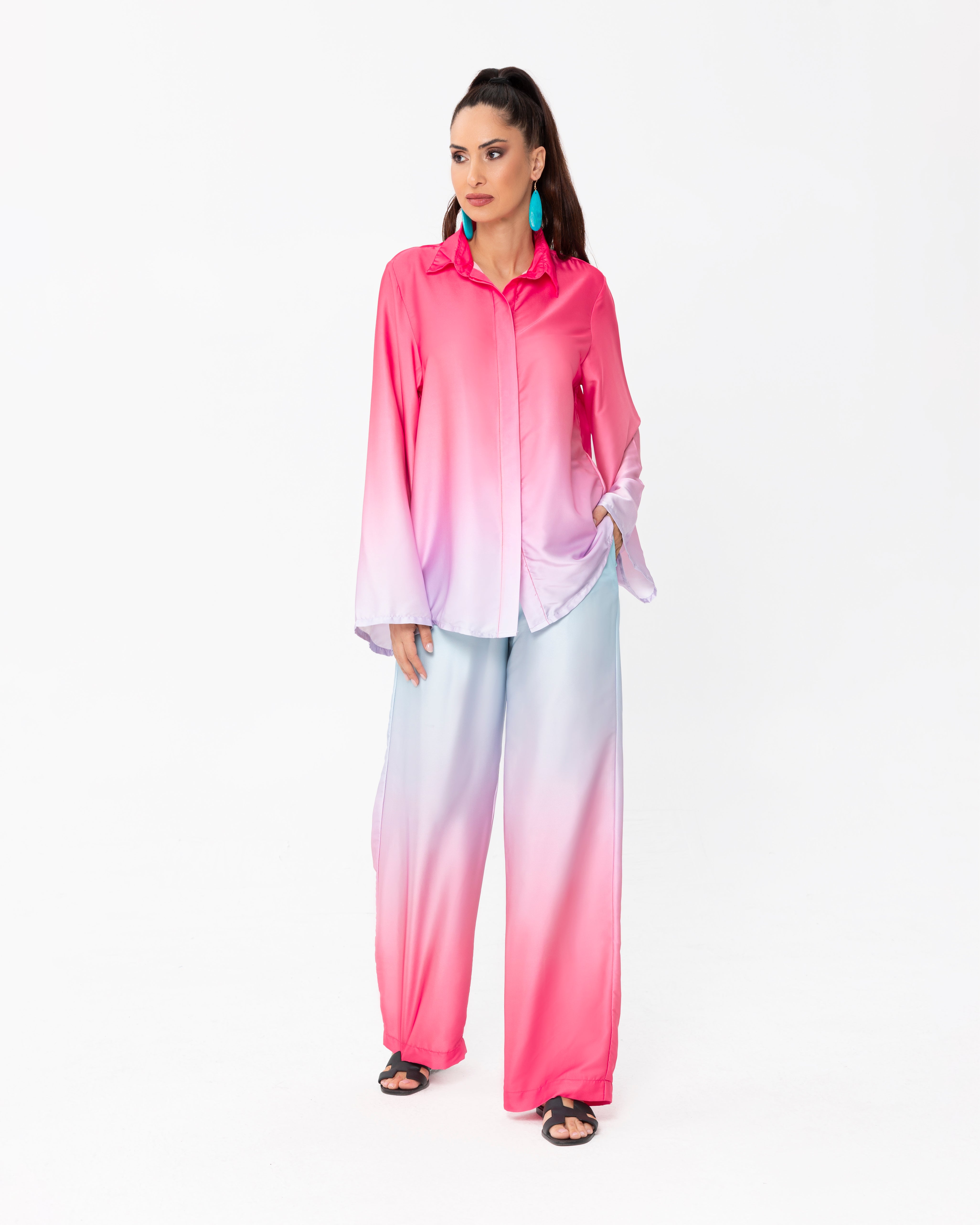 Ombre Bell Sleeve Co-ord Set