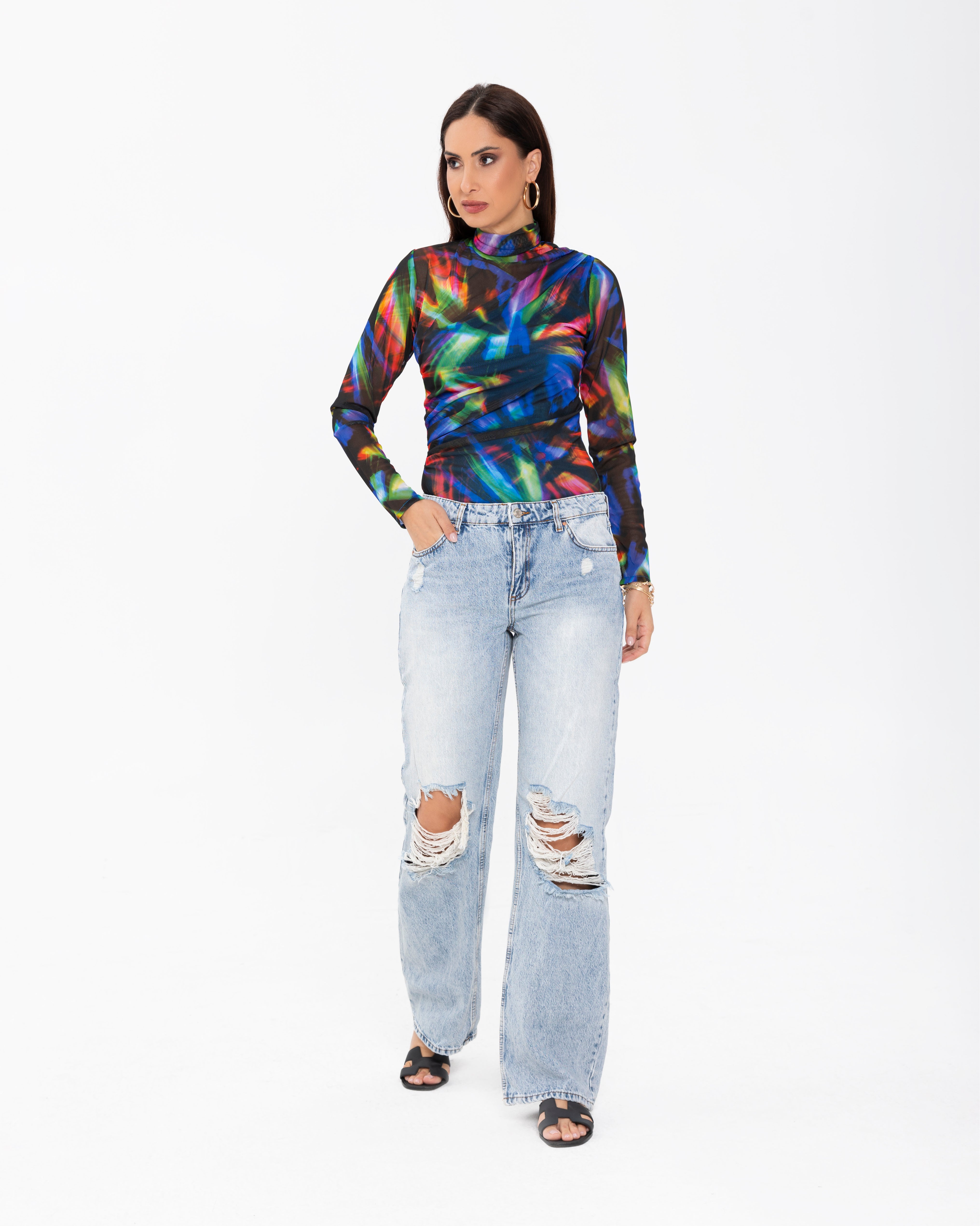 Multicoloured Tulle Bodysuit