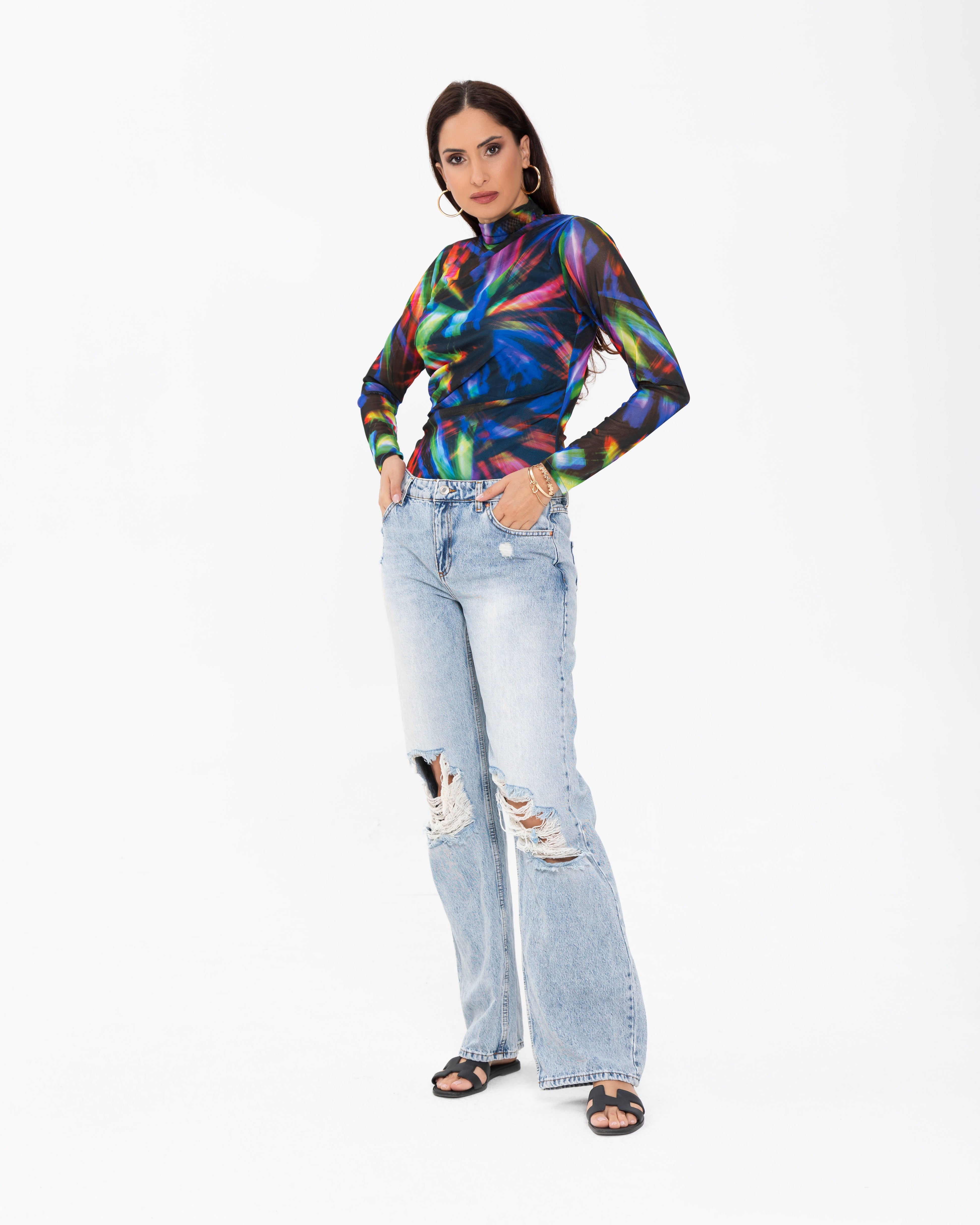 Multicoloured Tulle Bodysuit