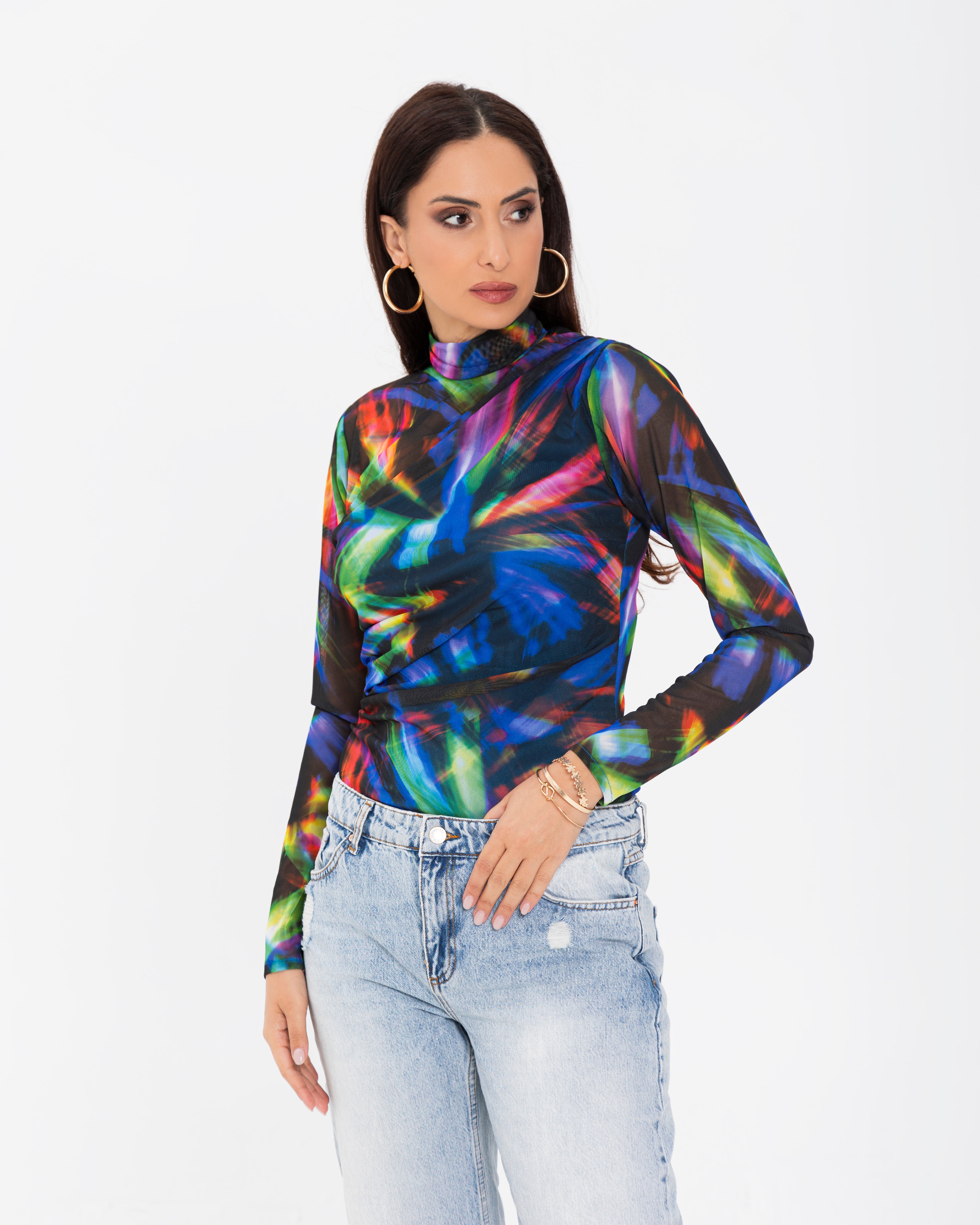 Multicoloured Tulle Bodysuit