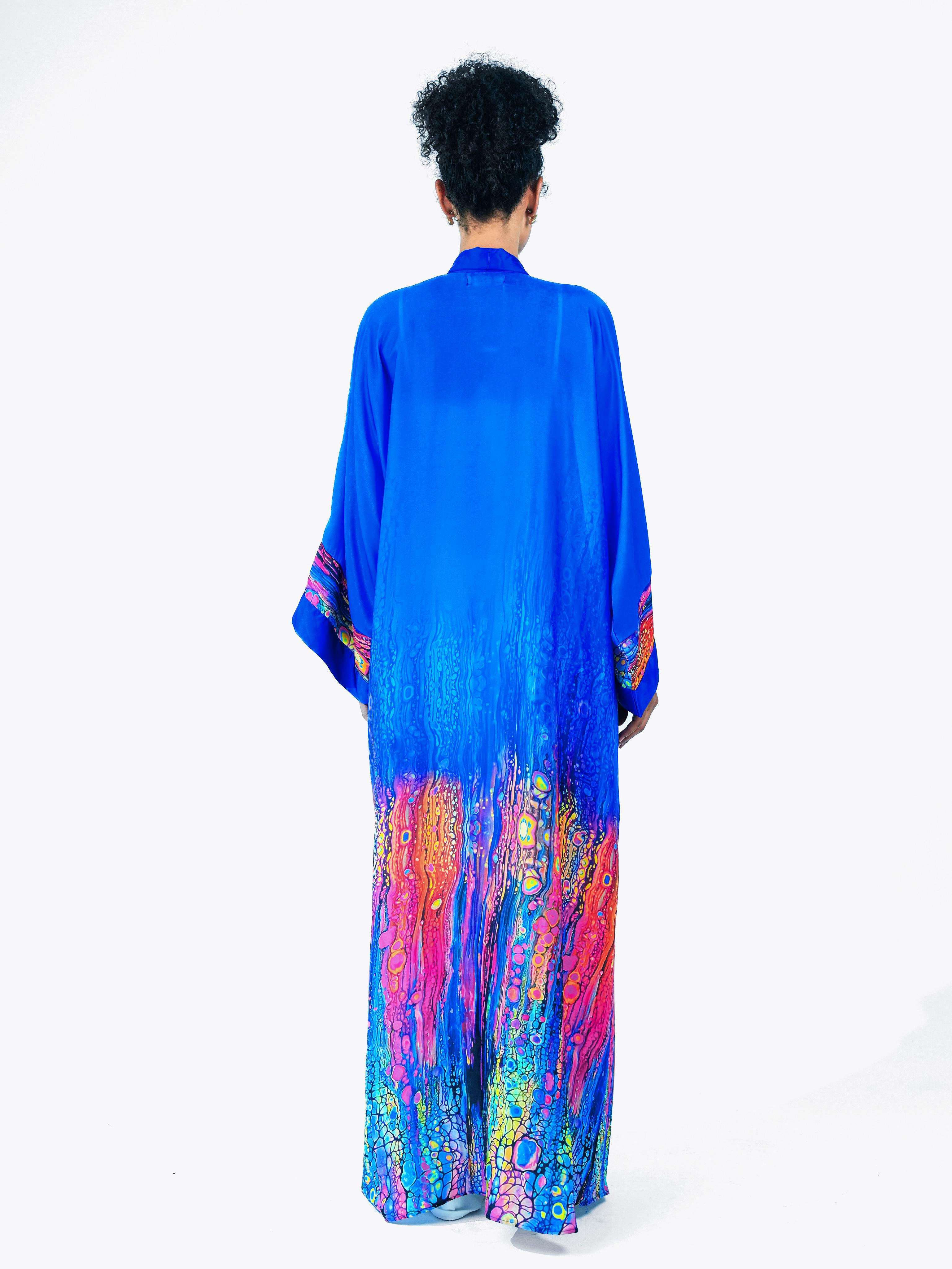 Oil Slick Print Abaya